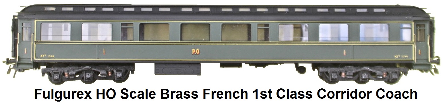 Fulgurex HO scale Brass French 1st Class Corridor Coach