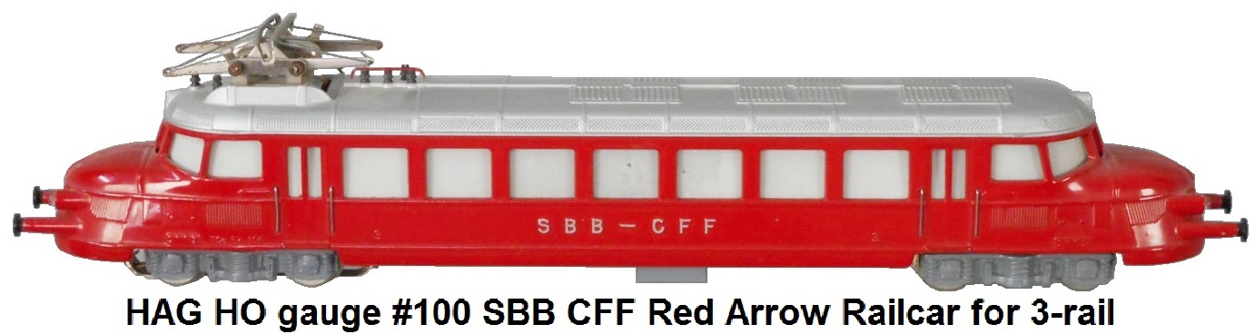 HAG #100 HO scale Red Arrow Railcar for 3-rail