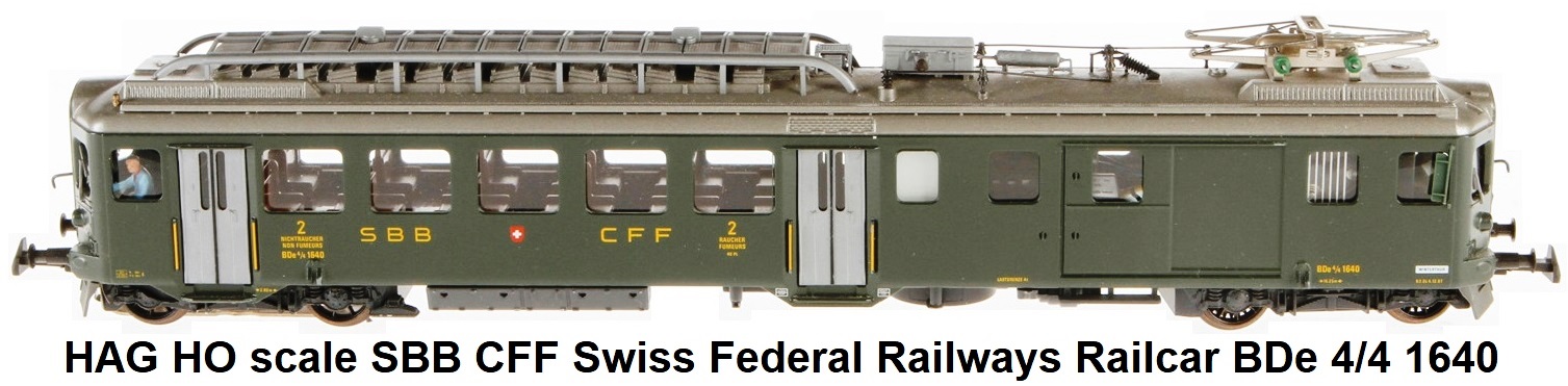HAG HO gauge SBB CFF Swiss Federal Railways Railcar BDe 4/4 1640