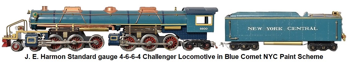 J. E. Harmon Standard gauge NYC Blue Comet 4-6-6-4 Challenger Locomotive and tender