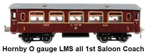Hornby 'O' gauge LMS all 1st Saloon Coach