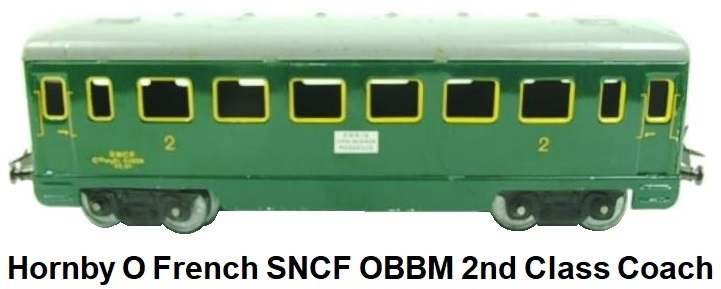 Hornby 'O' gauge French SNCF OBBM 2nd Passenger coach