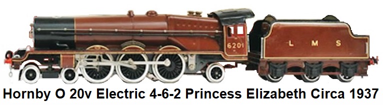 Hornby 20v Electric Princess Elizabeth 4-6-2 in 'O' gauge circa 1937