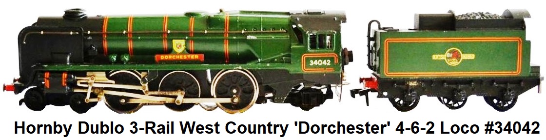 Hornby Dublo 3-Rail West Country 'Dorchester' Locomotive and Tender #34042