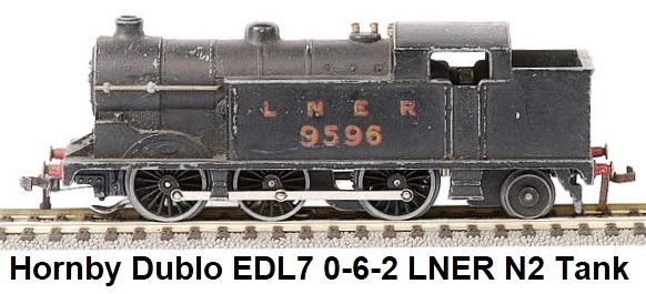Hornby Dublo EDL7 Electric 0-6-2 LNER black N2 Class Tank Loco #9596
