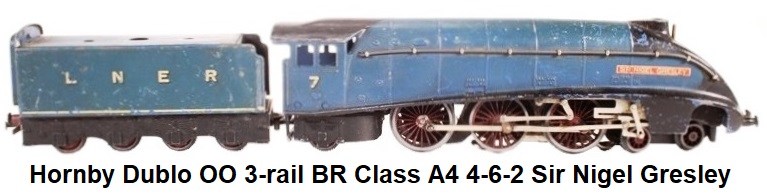 Hornby Dublo '00' gauge EDL1-SAS Class A4 4-6-2 #7 'Sir Nigel Gresley' in BR blue for 3-rail