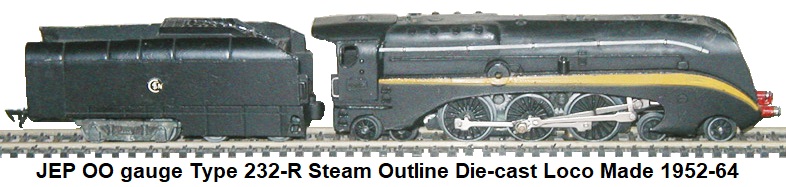 JEP HO gauge Type 232-R Steam Outline Die-cast Loco and Tender Made 1952-64