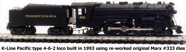 K-Line Pacific type 4-6-2 loco built in 1993 using re-worked original Marx #333 dies