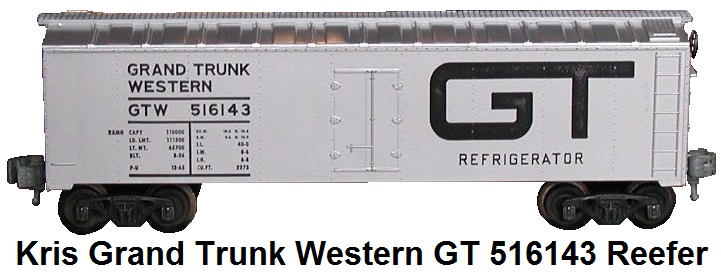 Kris Model Trains Grand Trunk Western GT #516143 refrigerator car
