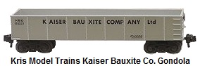 Kris Model Trains #5221 Kaiser Bauxite Company Ltd. gondola