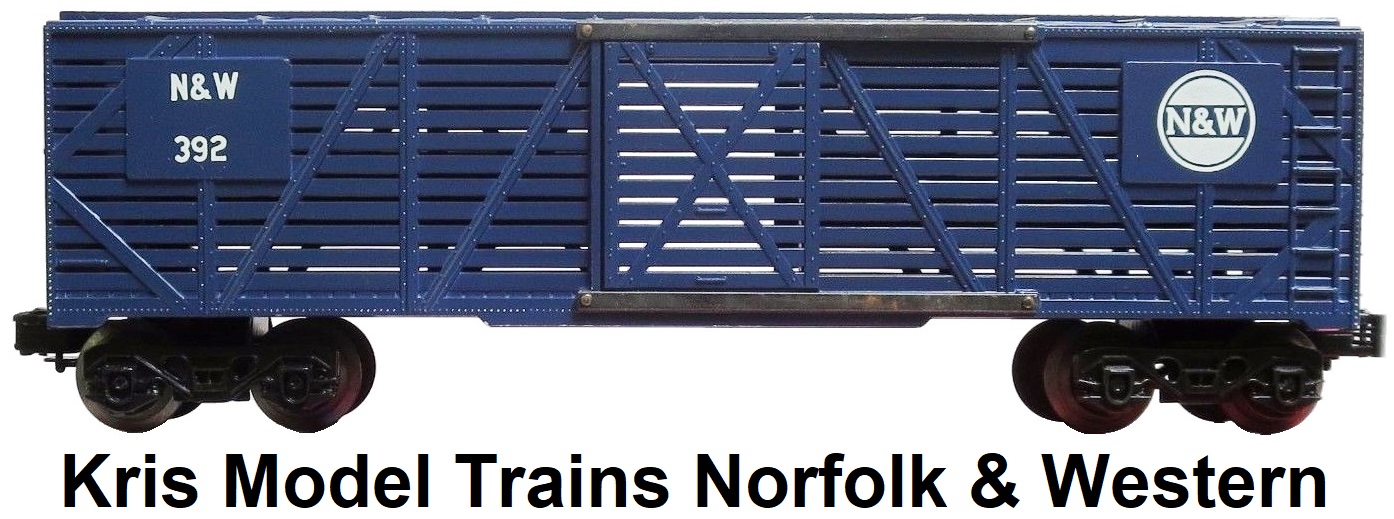 Kris Model Trains 'O' gauge Norfolk & Western stock car