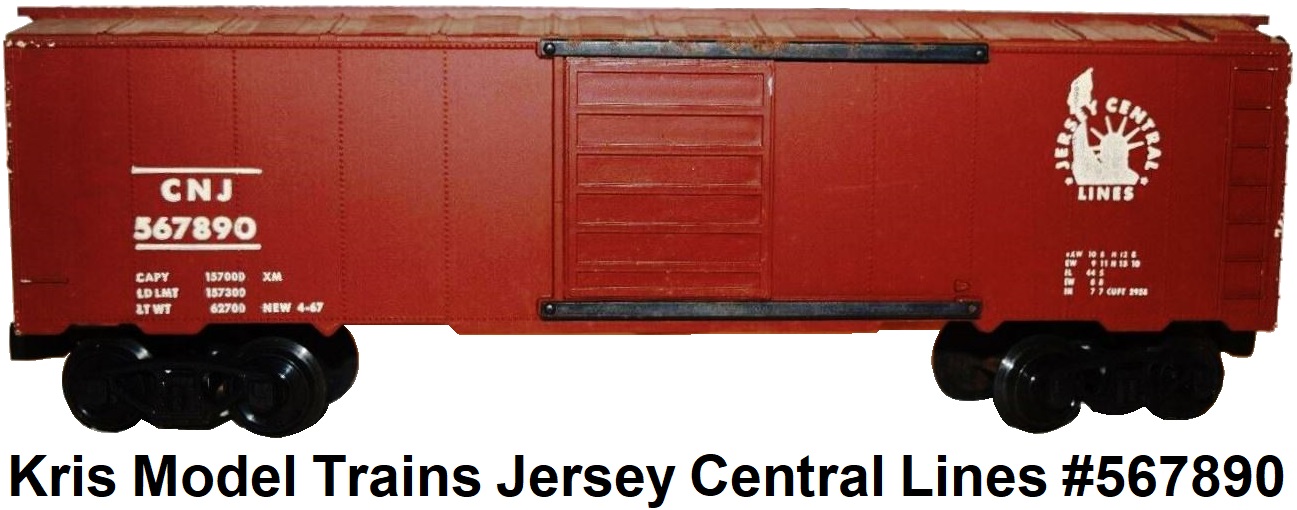 Kris Model Trains Jersey Central Lines #567890 box car