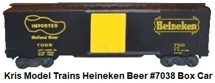Kris Model Trains 'O' gauge Heineken Beer #7038 40' refrigerated box car