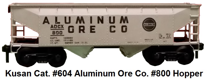 Kusan catalog #604 Aluminum Ore Company #800 open top hopper