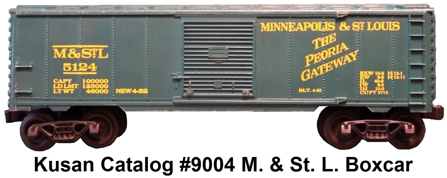 Kusan 'O' gauge #5124 Minneapolis & St. Louis box car BLT- 4-52