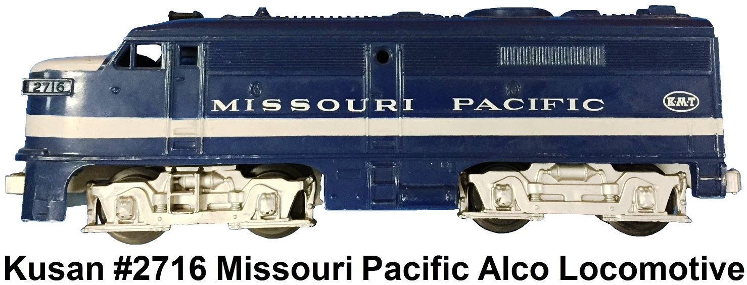 Kusan KMT Auburn Catalog #4 Missouri Pacific #2716 Alco Engine in 'O' gauge