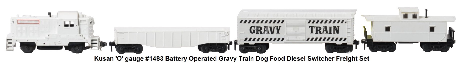 Kusan 'O' gauge #1483 battery operated Gravy Train diesel switcher freight set
