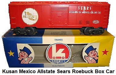 Kusan Mexico 'O' gauge Allstate Sears Roebuck Box car Trenes Electricos Plastico Leon, SA
