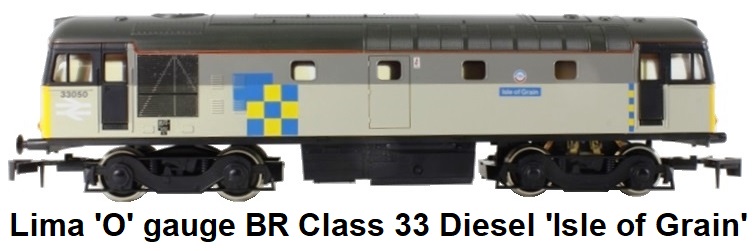 Lima 'O' gauge L216852-LN class 33 diesel Isle of Grain #3350 in BR Railfreight Triple grey