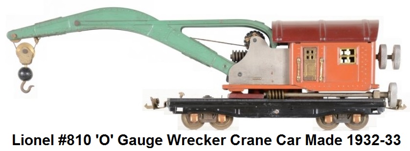 Lionel #810 'O' gauge Wrecker Crane made 1932-33