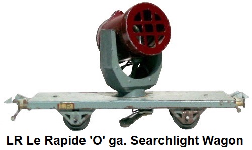 LR Le Rapide 'O' gauge Searchlight flat wagon