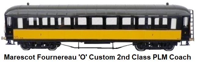 Marescot Fournereau 'O' gauge Custom Painted 2nd Class PLM coach