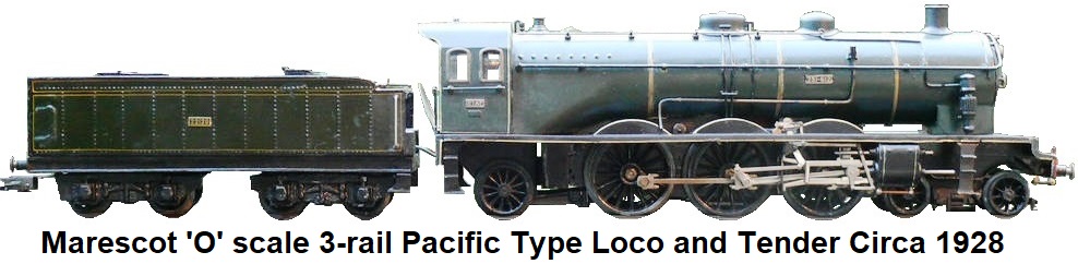 Marescot 'O' gauge État 3-rail Pacific Type Locomotive and tender circa 1928