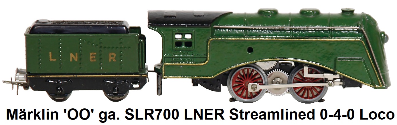 Märklin HO/'OO' ga SLR700 LNER streamlined 0-4-0 loco and tender