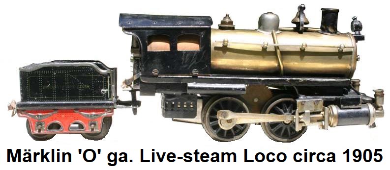 Märklin 'O' gauge 0-4-0 live steam loco & tender circa 1905