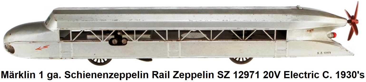 Märklin Pre-war 1 gauge 20 volt electric Schienenzeppelin rail zeppelin SZ 12971