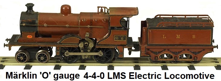 Märklin L.M.S. 4-4-0 electric loco & tender in 'O' gauge, made for the British market