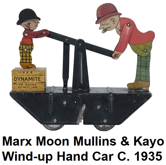 Marx Prewar Moon Mullins and Kayo Wind-Up Hand Car