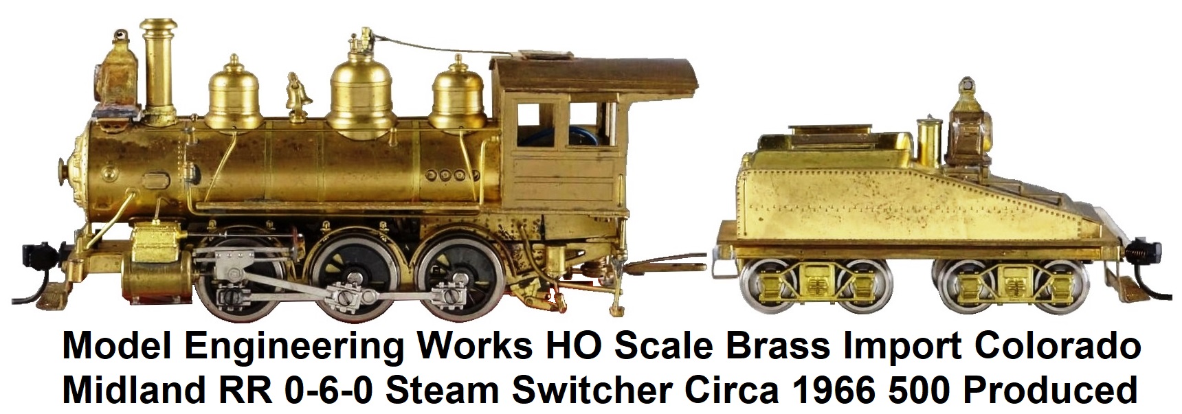Model Engineering Works brass 0-6-0 Colorado Midland RR Steam Switcher Locomotive and tender circa 1966 500 produced