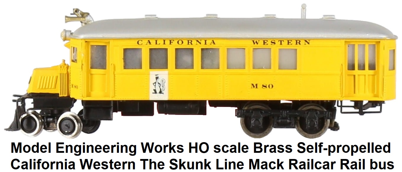 Model Engineering Works HO scale brass Self Propelled Mack Railcar Rail bus California Western RR The Skunk Line