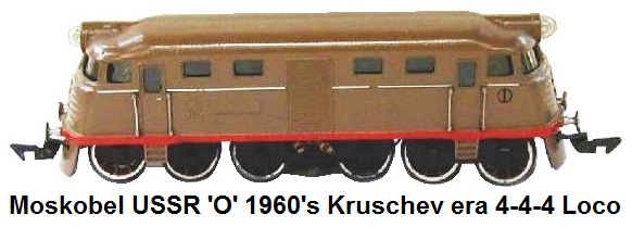 Moskobel USSR 'O' gauge 1960's Khrushchev era Brown 4-4-4 loco