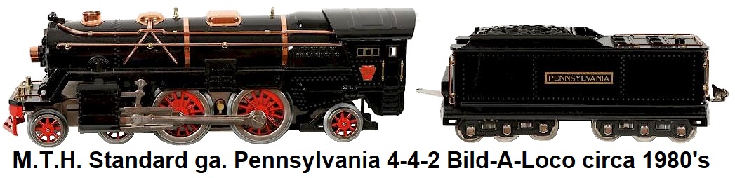 MTH Standard gauge Bild-A-Loco 4-6-2 Pennsylvania RR steam locomotive and tender