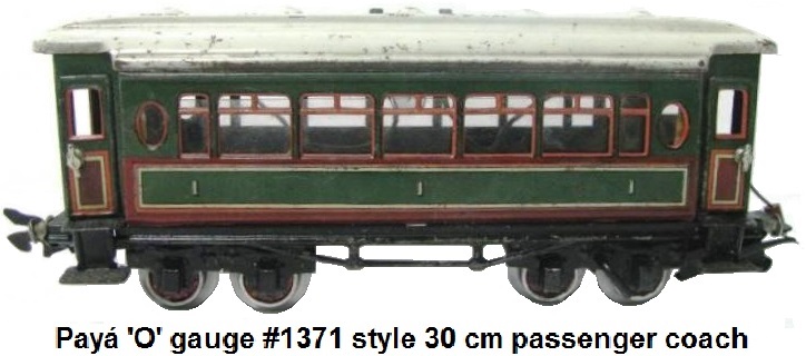Payá #1371 style 'O' gauge 1st class passenger coach
