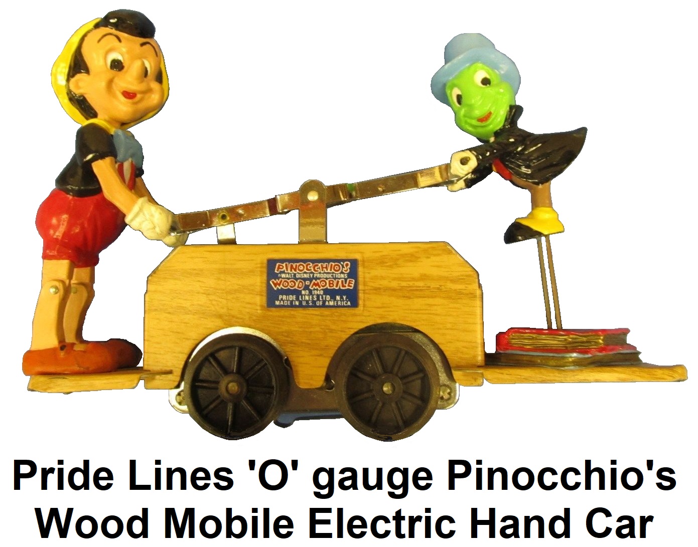 Pride Lines 'O' gauge Pinocchio's Wood Mobile Electric powered hand car