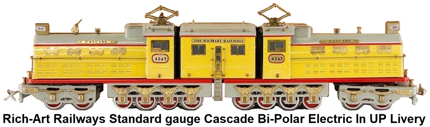Rich-Art Railways Wide gauge Cascade Bi-Polar Electric Locomotive in Union Pacific paint scheme