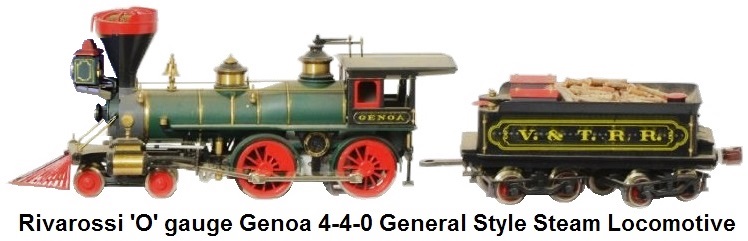Rivarossi plastic 'O' gauge steam locomotive 4-4-0 Genoa General style loco