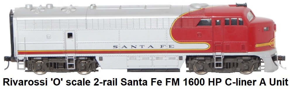 Rivarossi 'O' scale 2-rail #7102/B Santa Fe Railroad Fairbanks Morse Diesel Loco A unit