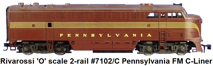 Rivarossi 'O' scale 2-rail #7102/C Pennsylvania RR Fairbanks Morse Diesel Loco A unit