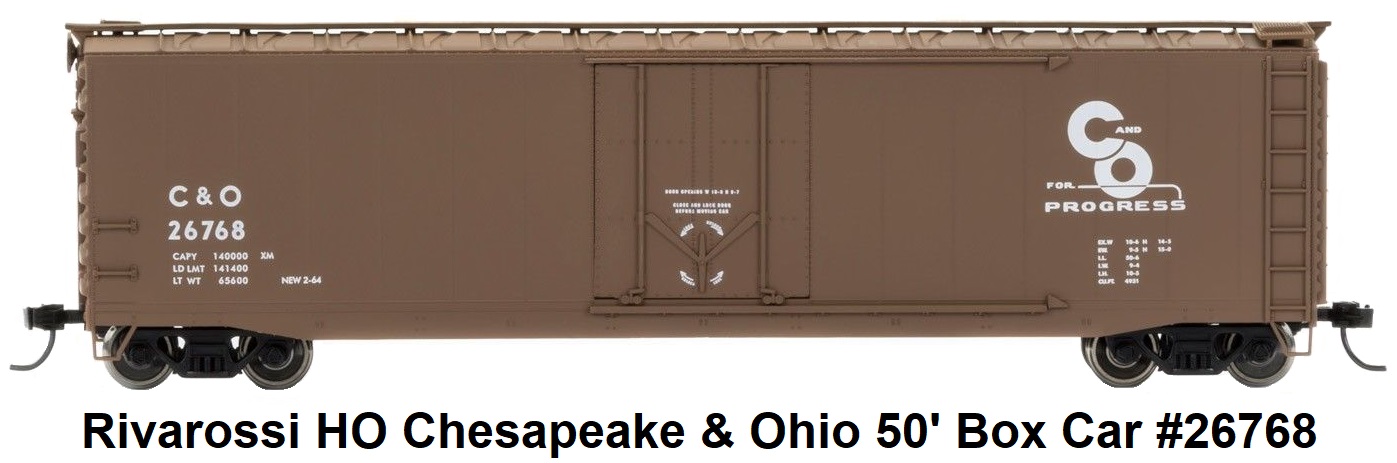 Rivarossi Chesapeake & Ohio 50' Plug Door Box Car #26768 in HO Scale
