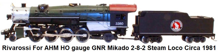 Rivarossi HO for AHM Mikado 2-8-2 Steam Engine circa 1981