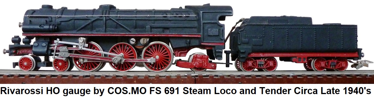 Rivarossi HO by COS.MO FS 691 Steam Loco and tender circa late 1940's