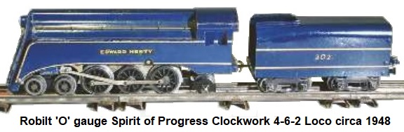 Robilt 'O' gauge Spirit of Progress Clockwork 4-6-2 Loco circa 1948