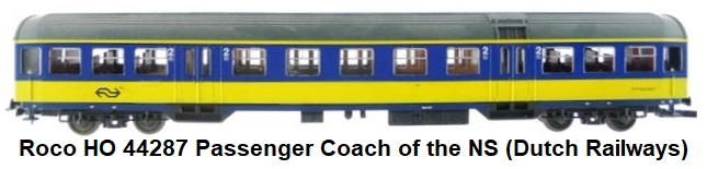Roco HO gauge 44287 passenger coach of the NS