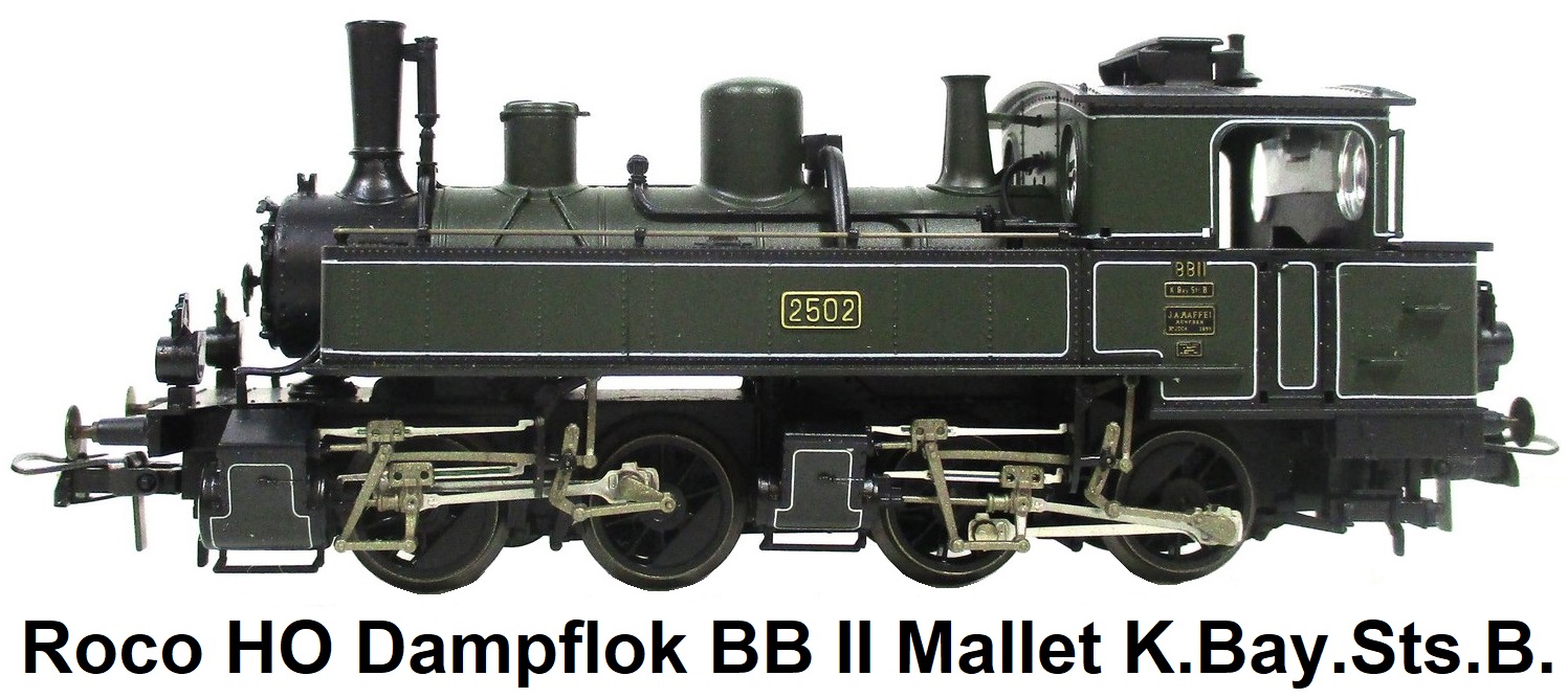 Roco HO gauge 43281 Mallet Dampflok BB II 2502 'Mallet' of the Königlich Bayerischen Staatseisenbahnen (K.Bay.Sts.B.)