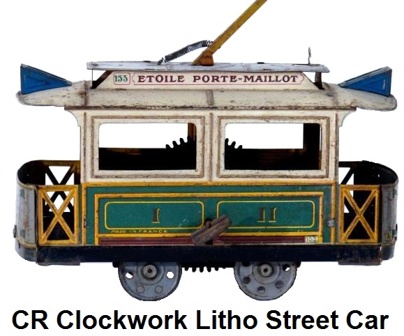 Rossignol 'O' gauge tinplate litho clockwork Streetcar #7884