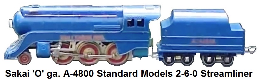 Seki Sakai 'O' gauge A-4800 Standard Models 2-6-0 Streamliner